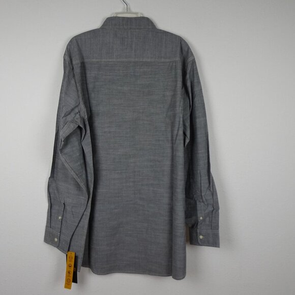 Lee Button Front Shirt Tall Men's Size XLT Gray Long Sleeve Stretch - Picture 4 of 9